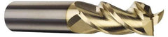 Accupro - 3 Flute Solid Carbide Roughing & Finishing Square End Mill - ZrN Finish, Straight Shank, 37° Helix, Centercutting - Industrial Tool & Supply