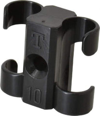 Midwest Control - 3/8 to 1/2 Hose OD, Multitube Holder - Black, 2 Slots, 1.1" OAL, 0.16" Mounting Hole, For Use With Tubes, Wires, Hose & Pipe - Industrial Tool & Supply
