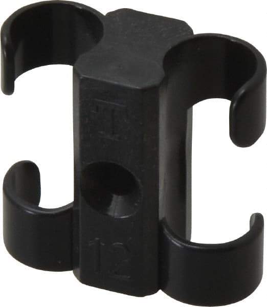 Midwest Control - 1/2 to 5/8 Hose OD, Multitube Holder - Black, 2 Slots, 1.33" OAL, 0.17" Mounting Hole, For Use With Tubes, Wires, Hose & Pipe - Industrial Tool & Supply