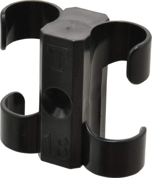 Midwest Control - 3/4 to 7/8 Hose OD, Multitube Holder - Black, 2 Slots, 1.88" OAL, 0.22" Mounting Hole, For Use With Tubes, Wires, Hose & Pipe - Industrial Tool & Supply
