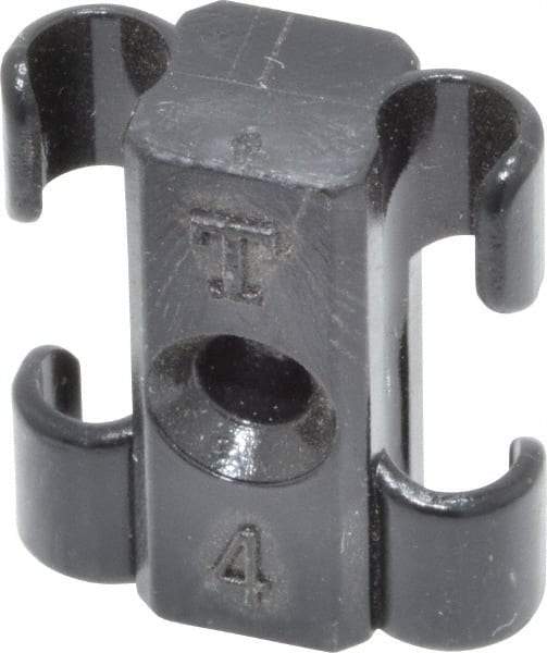 Midwest Control - 5/32 to 1/4 Hose OD, Multitube Holder - Black, 2 Slots, 0.7" OAL, 0.12" Mounting Hole, For Use With Tubes, Wires, Hose & Pipe - Industrial Tool & Supply