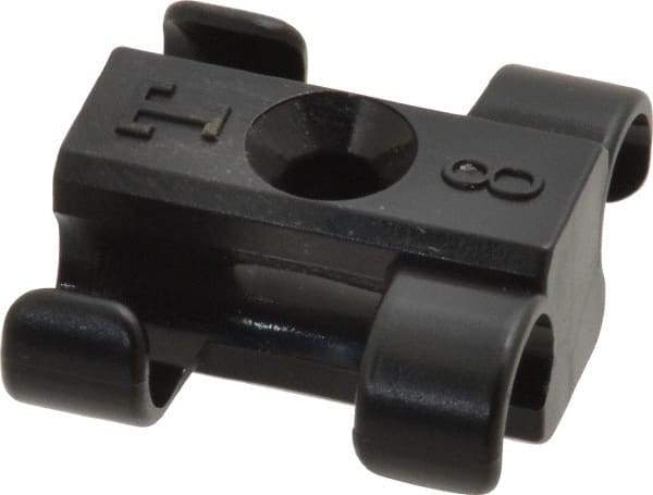 Midwest Control - 5/16 to 3/8 Hose OD, Multitube Holder - Black, 2 Slots, 0.96" OAL, 0.16" Mounting Hole, For Use With Tubes, Wires, Hose & Pipe - Industrial Tool & Supply