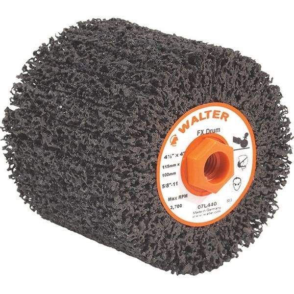 WALTER Surface Technologies - 4-1/2" Diam, Aluminum Oxide Unmounted Flap Wheels - 5/8" Hole, 4" Wide, Nonwoven, Coarse Grade, 3,800 Max RPM - Industrial Tool & Supply
