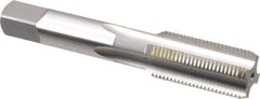 OSG - 3/4-16 UNF 2B 4 Flute Bright Finish High Speed Steel Straight Flute Standard Hand Tap - Bottoming, Right Hand Thread, 4-1/4" OAL, 2" Thread Length, H5 Limit, Oversize - Exact Industrial Supply