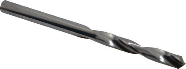 SGS - #6 118° Solid Carbide Jobber Drill - Bright Finish, Right Hand Cut, Spiral Flute, Straight Shank, 3" OAL, Faceted Point - Industrial Tool & Supply