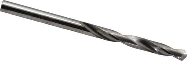 SGS - #7 118° Solid Carbide Jobber Drill - Bright Finish, Right Hand Cut, Spiral Flute, Straight Shank, 3" OAL, Faceted Point - Industrial Tool & Supply