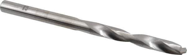 SGS - #8 118° Solid Carbide Jobber Drill - Bright Finish, Right Hand Cut, Spiral Flute, Straight Shank, 3" OAL, Faceted Point - Industrial Tool & Supply