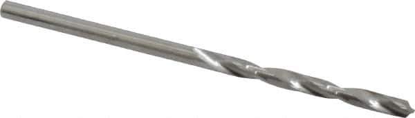 SGS - #45 118° Solid Carbide Jobber Drill - Bright Finish, Right Hand Cut, Spiral Flute, Straight Shank, 1-3/4" OAL, Faceted Point - Industrial Tool & Supply