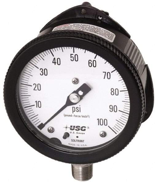 Ametek - 6" Dial, 1/2 Thread, 0-30 Scale Range, Pressure Gauge - Lower Connection Mount, Accurate to 0.5% of Scale - Industrial Tool & Supply