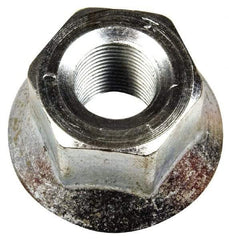 Dorman - 5/8-18 Zinc Finish Flanged Wheel Nut - 1-1/8" Hex, 1-1/16" OAL, 1.62 Diam Flange Seat Angle - Industrial Tool & Supply