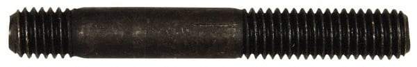 Dorman - M8x1.25 60mm OAL Unequal Double Threaded Stud - Steel, Black Oxide Finish, 24mm Long Thread Length, 10mm Short Thread Length, Metric - Industrial Tool & Supply