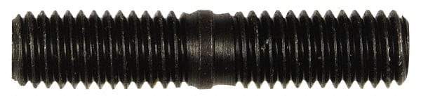 Dorman - M8x1.25 38mm OAL Unequal Double Threaded Stud - Steel, Black Oxide Finish, 18mm Long Thread Length, 17mm Short Thread Length, Metric - Industrial Tool & Supply