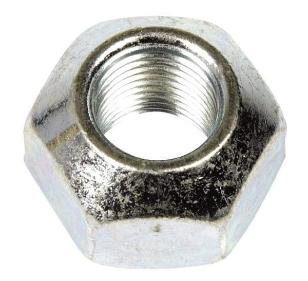 Dorman - 9/16-18 Zinc Finish Open Wheel Nut - 1" Hex, 21/32" OAL, 90° Seat Angle - Industrial Tool & Supply