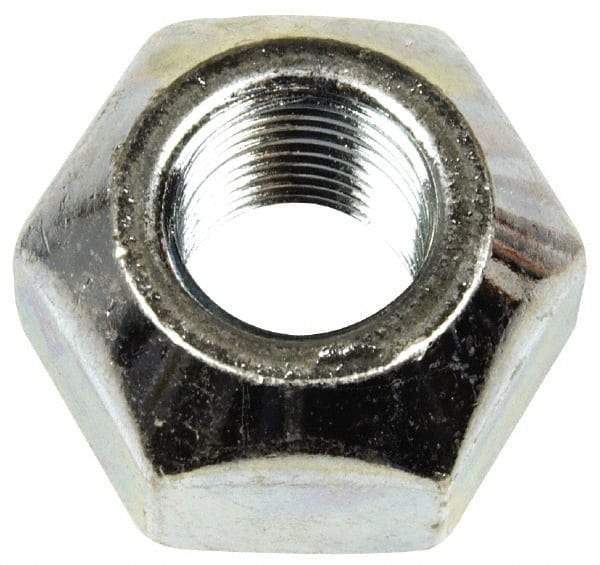 Dorman - 9/16-18 Zinc Finish Open Wheel Nut - 1-1/16" Hex, 21/32" OAL, 90° Seat Angle - Industrial Tool & Supply