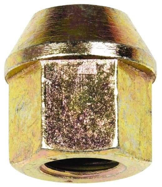 Dorman - M12-1.5 Zinc Finish Open Wheel Nut - 19mm Hex, 23mm OAL, 60° Seat Angle - Industrial Tool & Supply