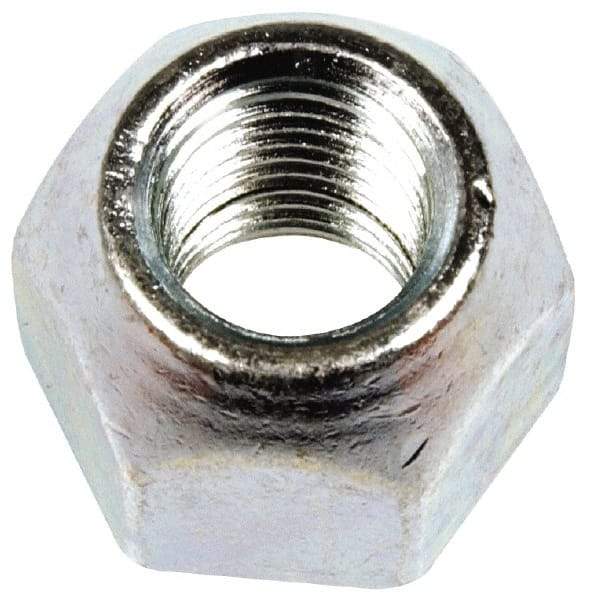 Dorman - M12-1.5 Zinc Finish Open Wheel Nut - 21mm Hex, 18mm OAL, 60° Seat Angle - Industrial Tool & Supply