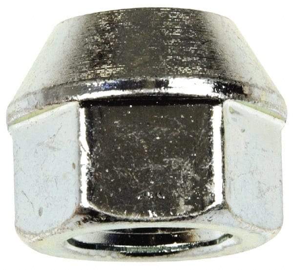 Dorman - M14-1.5 Yellow Zinc Finish Open Wheel Nut - 22mm Hex, 20.5mm OAL, 60° Seat Angle - Industrial Tool & Supply