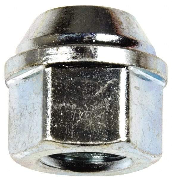 Dorman - M12-1.5 Zinc Finish Open Wheel Nut - 19mm Hex, 20.5mm OAL, 60° Seat Angle - Industrial Tool & Supply