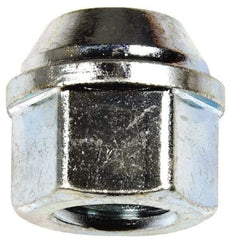 Dorman - M12-1.5 Zinc Finish Open Wheel Nut - 19mm Hex, 20.5mm OAL, 60° Seat Angle - Industrial Tool & Supply