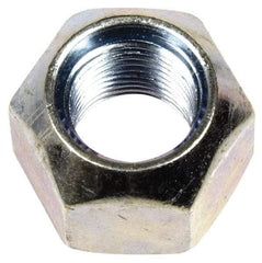 Dorman - 1/2-20 Zinc Finish Open Wheel Nut - 13/16" Hex, 5/8" OAL, 90° Seat Angle - Industrial Tool & Supply