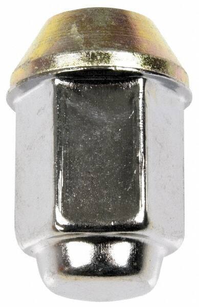 Dorman - 1/2-20 Stainless Finish Capped Wheel Nut - 13/16" Hex, 1-15/32" OAL, 60° Seat Angle - Industrial Tool & Supply
