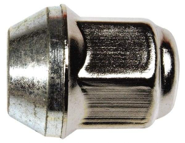 Dorman - M12-1.5 Stainless Finish Capped Wheel Nut - 19mm Hex, 31mm OAL, 60° Seat Angle - Industrial Tool & Supply