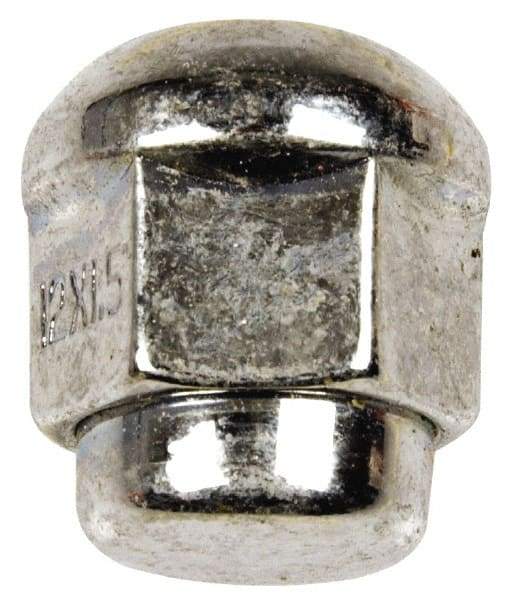 Dorman - M12-1.5 Chrome Finish Capped Wheel Nut - 19mm Hex, 24.5mm OAL, 60° Seat Angle - Industrial Tool & Supply