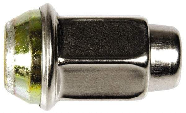 Dorman - 1/2-20 Stainless Finish Capped Wheel Nut - 3/4" Hex, 1-5/8" OAL, 60° Seat Angle - Industrial Tool & Supply
