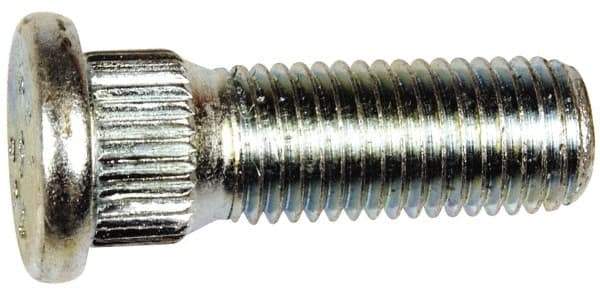Dorman - M12-1.5 Serrated Bolt Wheel Stud - 14.35mm Knurl, 37.5mm OAL, 7mm Shoulder Length - Industrial Tool & Supply