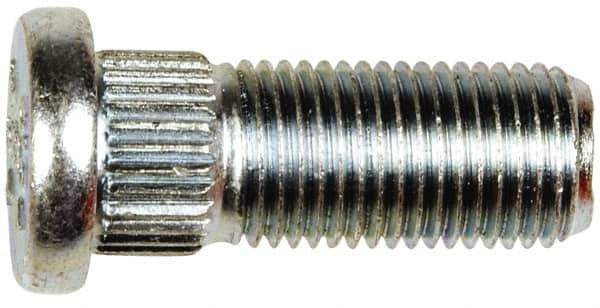 Dorman - M12-1.25 Serrated Bolt Wheel Stud - 12.83mm Knurl, 32.5mm OAL, 7mm Shoulder Length - Industrial Tool & Supply