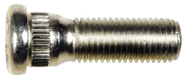 Dorman - M12-1.5 Serrated Bolt Wheel Stud - 14.2mm Knurl, 40mm OAL, 8mm Shoulder Length - Industrial Tool & Supply