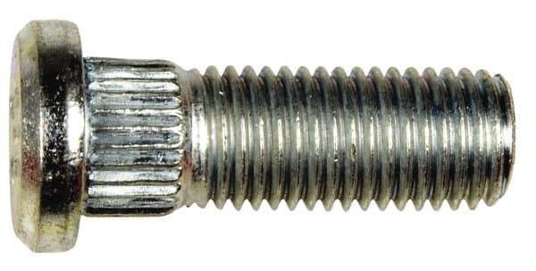 Dorman - M12-1.5 Serrated Bolt Wheel Stud - 12.95mm Knurl, 36mm OAL, 8mm Shoulder Length - Industrial Tool & Supply