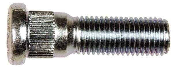 Dorman - M12-1.5 Serrated Bolt Wheel Stud - 14.17mm Knurl, 44.5mm OAL, 12.5mm Shoulder Length - Industrial Tool & Supply