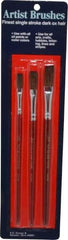 Wooster Brush - Ox Hair Artist's Paint Brush Set - 1/4, 3/8, 1/2" Wide, Plastic Handle - Industrial Tool & Supply
