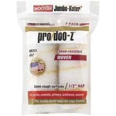 Wooster Brush - 1/2" Nap, 4-1/2" Wide Paint General Purpose Roller Cover - Smooth Texture, Fabric - Industrial Tool & Supply