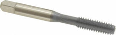 OSG - 1/4-20 UNC 3 Flute elektraLUBE Finish High Speed Steel Straight Flute Standard Hand Tap - Bottoming, Right Hand Thread, 2-1/2" OAL, 1" Thread Length, H2 Limit - Exact Industrial Supply