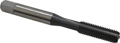 OSG - 1/4-28 UNF 3B 4 Flute elektraLUBE Finish High Speed Steel Straight Flute Standard Hand Tap - Bottoming, Right Hand Thread, 2-1/2" OAL, 1" Thread Length, H3 Limit - Exact Industrial Supply