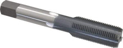 OSG - 5/8-18 UNF 2B 4 Flute elektraLUBE Finish High Speed Steel Straight Flute Standard Hand Tap - Bottoming, Right Hand Thread, 3-13/16" OAL, 1-13/16" Thread Length, H5 Limit - Exact Industrial Supply