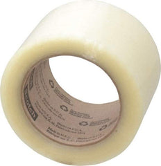 3M - 3" x 110 Yd Clear Rubber Adhesive Sealing Tape - Polypropylene Film Backing, 1.9 mil Thick, 44 Lb Tensile Strength, Series 371 - Industrial Tool & Supply