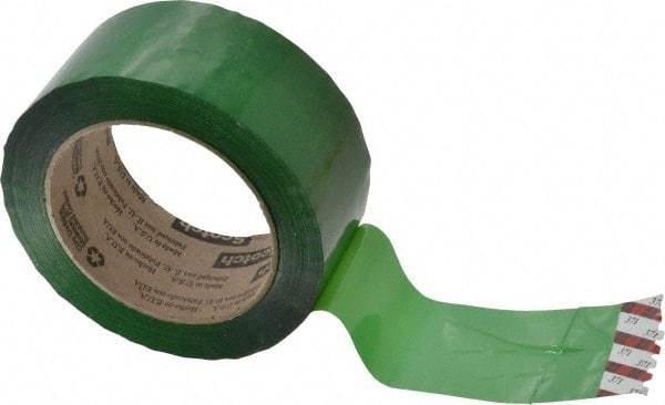 3M - 2" x 110 Yd Green Rubber Adhesive Sealing Tape - Polypropylene Film Backing, 1.9 mil Thick, 44 Lb Tensile Strength, Series 371 - Industrial Tool & Supply