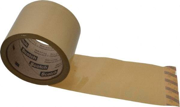 3M - 3" x 55 Yd Natural (Color) Rubber Adhesive Sealing Tape - Polypropylene Film Backing, 1.9 mil Thick, 44 Lb Tensile Strength, Series 371 - Industrial Tool & Supply