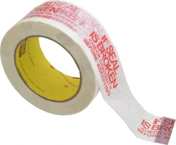 3M - 2" x 110 Yd Red & White Rubber Adhesive Sealing Tape - Polypropylene Film Backing, 1.9 mil Thick, 44 Lb Tensile Strength, Series 3771 - Industrial Tool & Supply