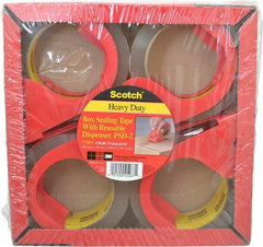 3M - 2" x 55 Yd Clear Rubber Adhesive Sealing Tape - Polypropylene Film Backing, 3.1 mil Thick, 35 Lb Tensile Strength, Series PSD2 - Industrial Tool & Supply