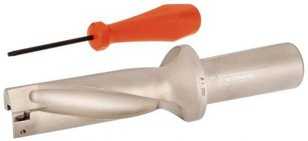 Sumitomo - 3.907" Max Drill Depth, 3xD, 1-1/4" Diam, Indexable Insert Drill - 1-1/4" Shank Diam, Whistle Notch Shank - Industrial Tool & Supply