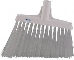 Vikan - 9-1/2" Wide, White Synthetic Bristles, Angled Broom - Industrial Tool & Supply