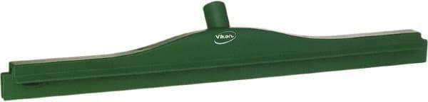 Vikan - 24" Rubber Blade Floor Squeegee - Double Edge, Green, Plastic Holder - Industrial Tool & Supply