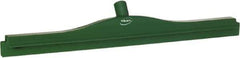 Vikan - 24" Rubber Blade Floor Squeegee - Double Edge, Green, Plastic Holder - Industrial Tool & Supply