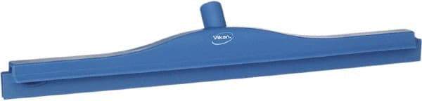 Vikan - 24" Rubber Blade Floor Squeegee - Double Edge, Blue, Plastic Holder - Industrial Tool & Supply