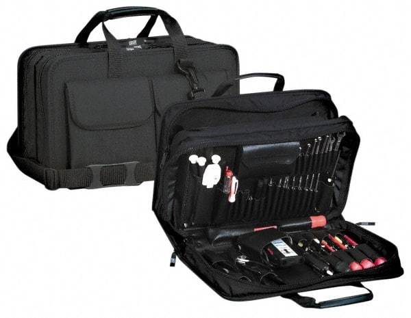 Platt - 17" Wide x 6" High, Tool & Laptop/Tablet Attache - Black, Nylon - Industrial Tool & Supply