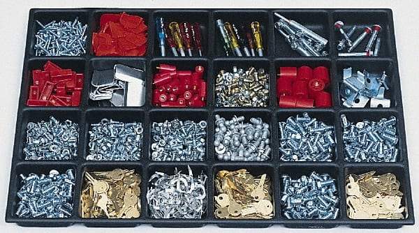 Kennedy - Tool Box Durable ABS Plastic Organizer - 30" Wide x 18-1/2" Deep x 2" High, Black - Industrial Tool & Supply